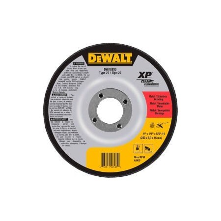 Dewalt DeWalt DWA8933 XP Ceramic Metal Grinding Wheels Type 27 4-1/2" x 7/8" 24 Grit Ceramic DWA8933